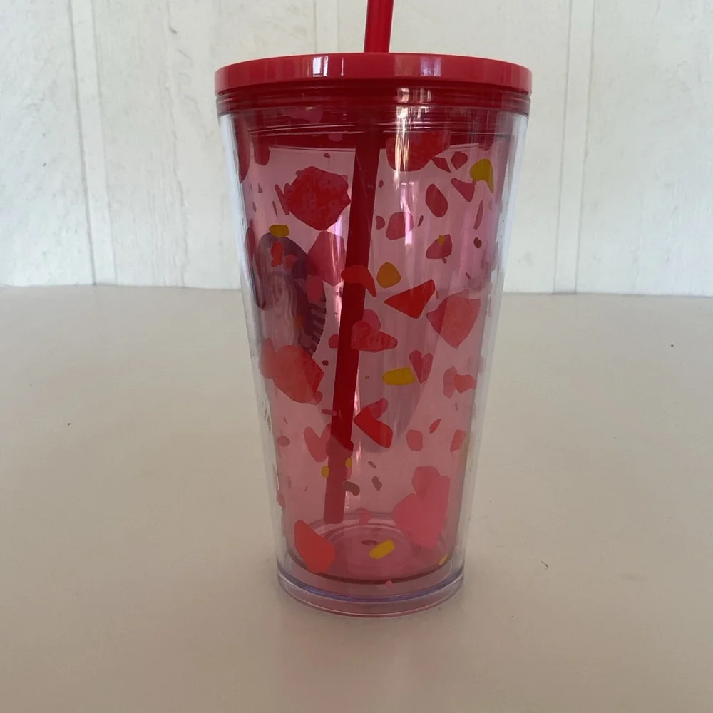 Starbucks 2020 NWT Valentines Day Pink Heart Cold Cup Tumbler 16 ounce